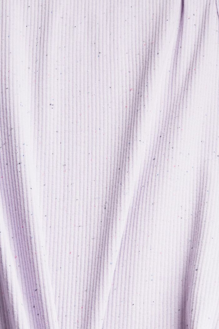 Top d’aspect côtelé, coton biologique mélangé, LILAC, detail image number 4