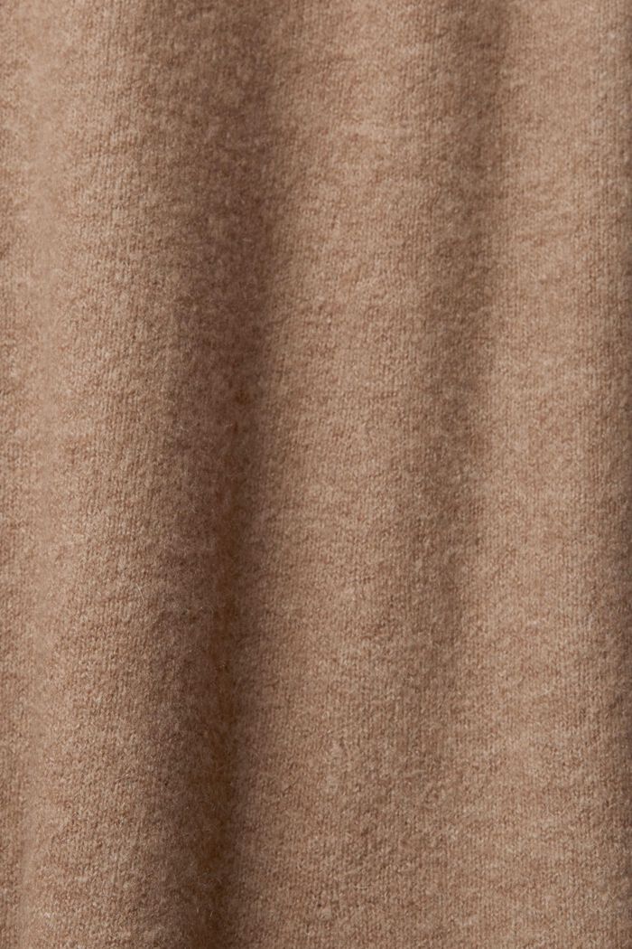 Robe à col cheminée en laine mélangée, TAUPE, detail image number 6