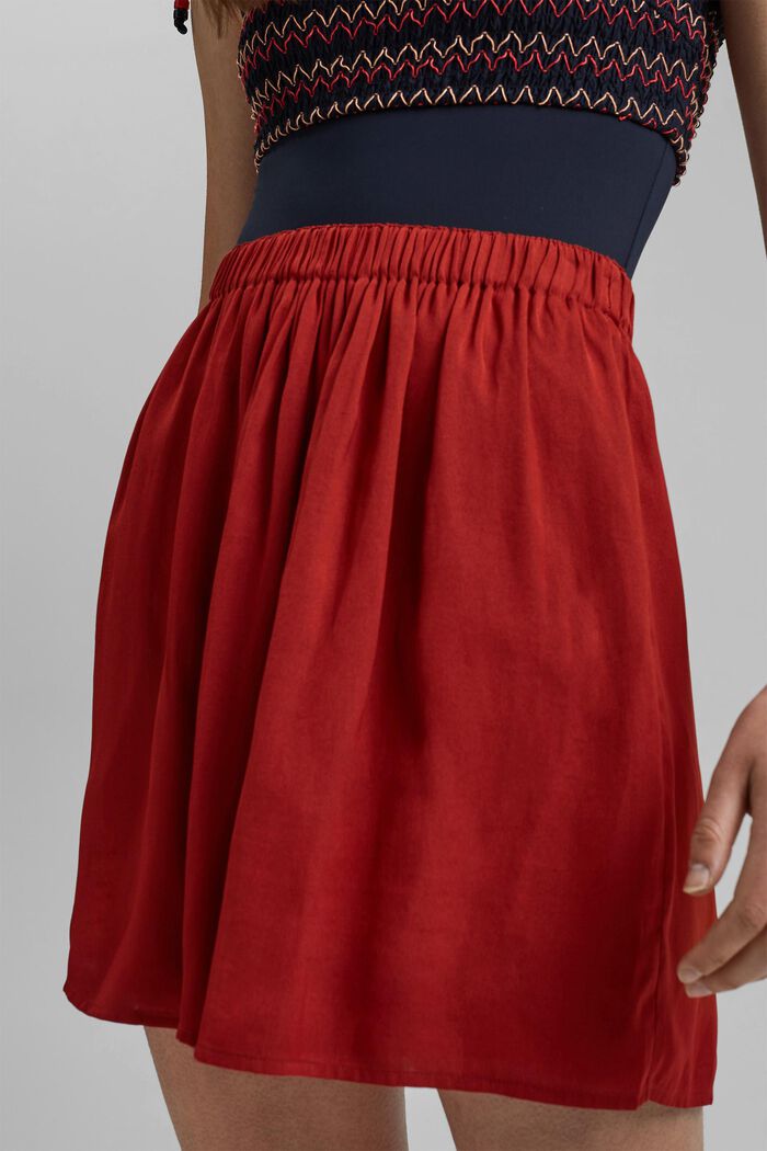 Mini-jupe à taille élastique, TERRACOTTA, detail image number 2