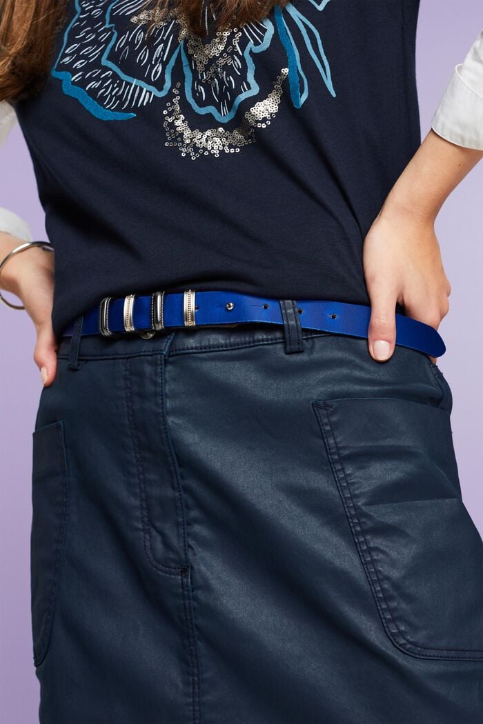 Fine ceinture en cuir, BRIGHT BLUE, detail image number 2