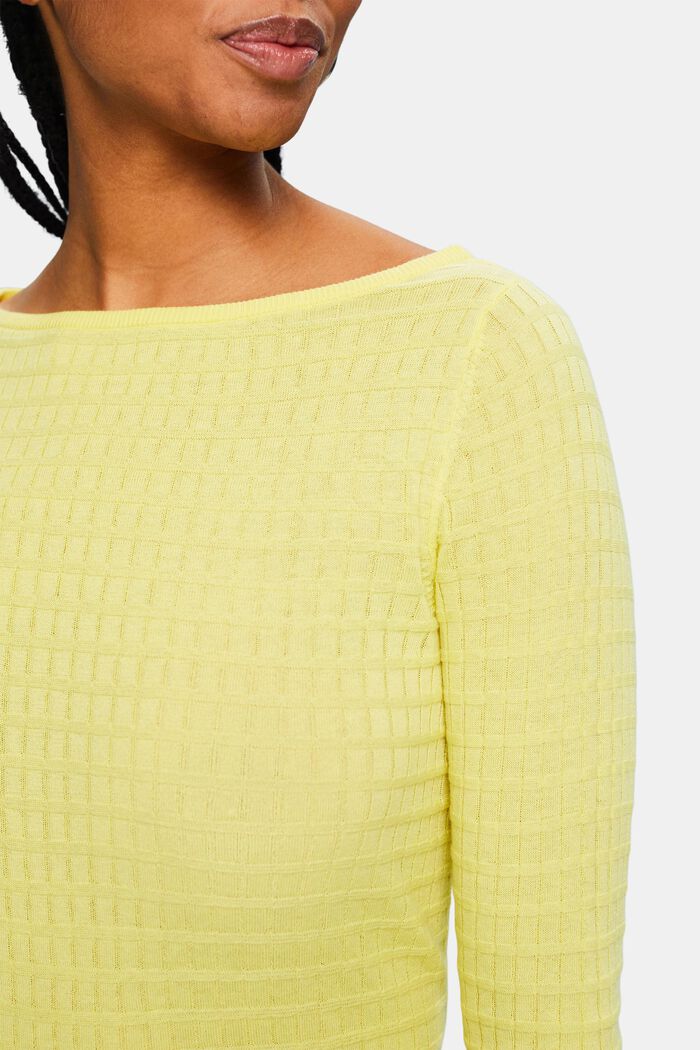 Pull-over en maille texturée, PASTEL YELLOW, detail image number 3