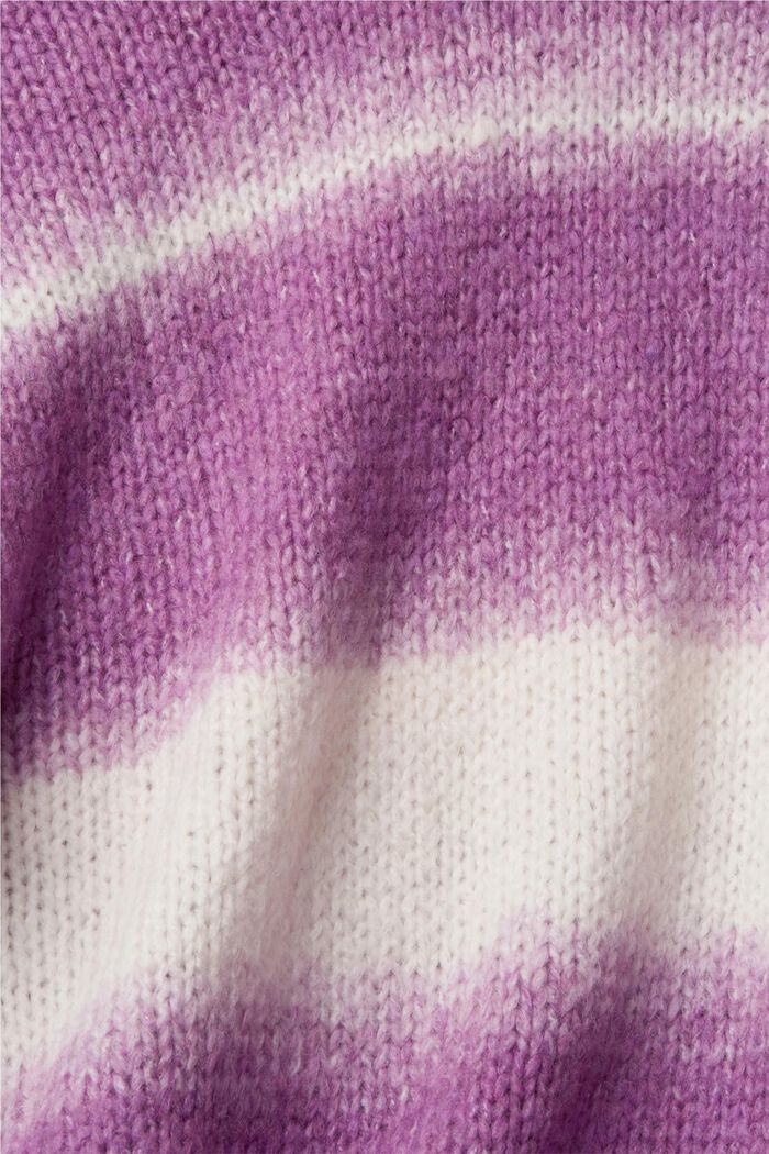 Pull-over rayé en laine mélangée, VIOLET, detail image number 7