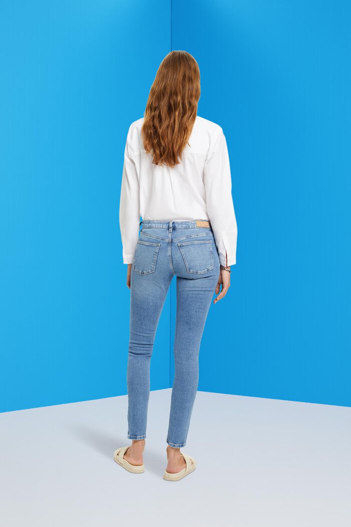 Jean de coupe Skinny Fit à taille mi-haute doté de poches zippées, BLUE LIGHT WASHED, detail image number 3