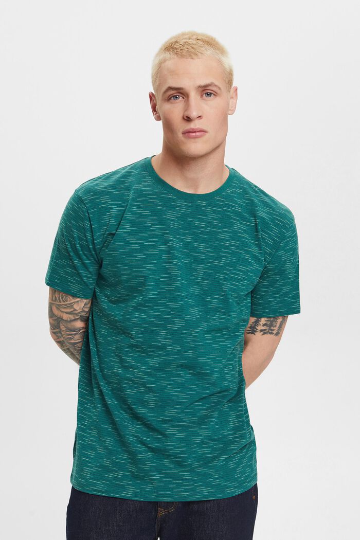 T-shirt à mini-rayures, EMERALD GREEN, detail image number 0