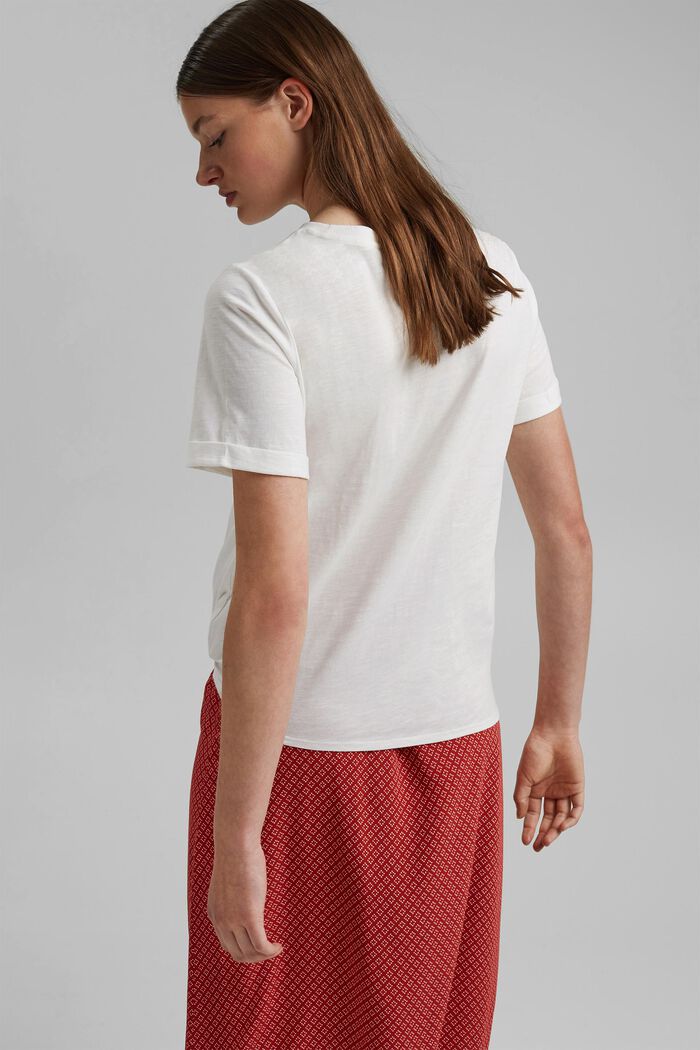 T-shirt à nœud, coton biologique, OFF WHITE, detail image number 3