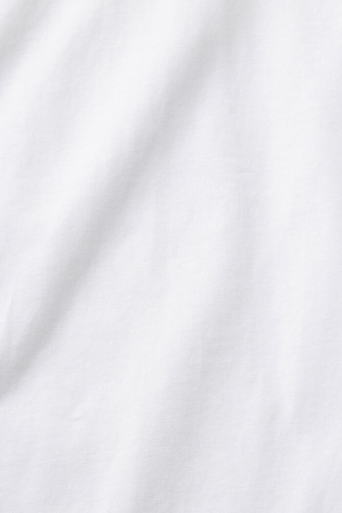 T-shirt à imprimé à fleurs sur la poitrine, WHITE, detail image number 5