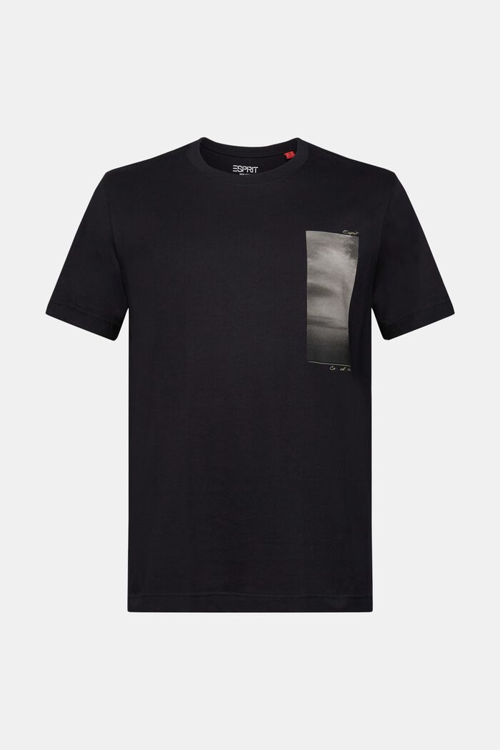 T-shirt à imprimé en coton biologique, BLACK, detail image number 6