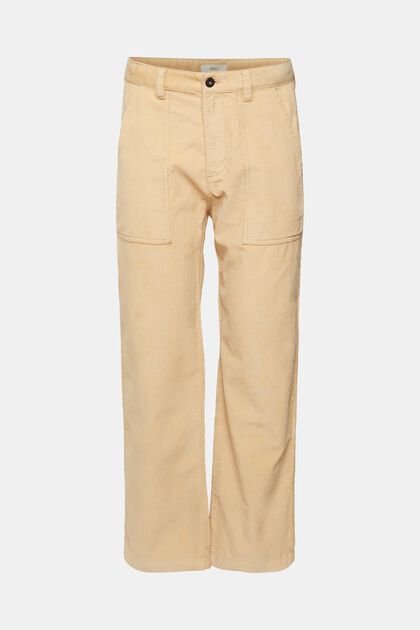 Pantalon en velours côtelé de coupe Loose Fit, CREAM BEIGE, overview