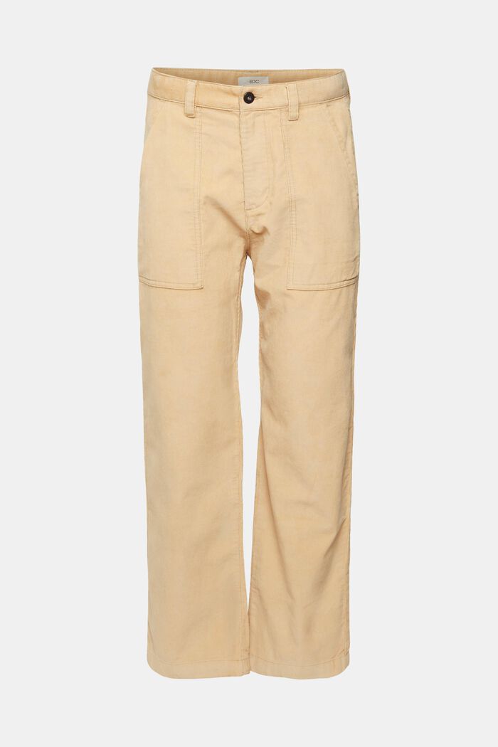 Pantalon en velours côtelé de coupe Loose Fit, CREAM BEIGE, detail image number 6