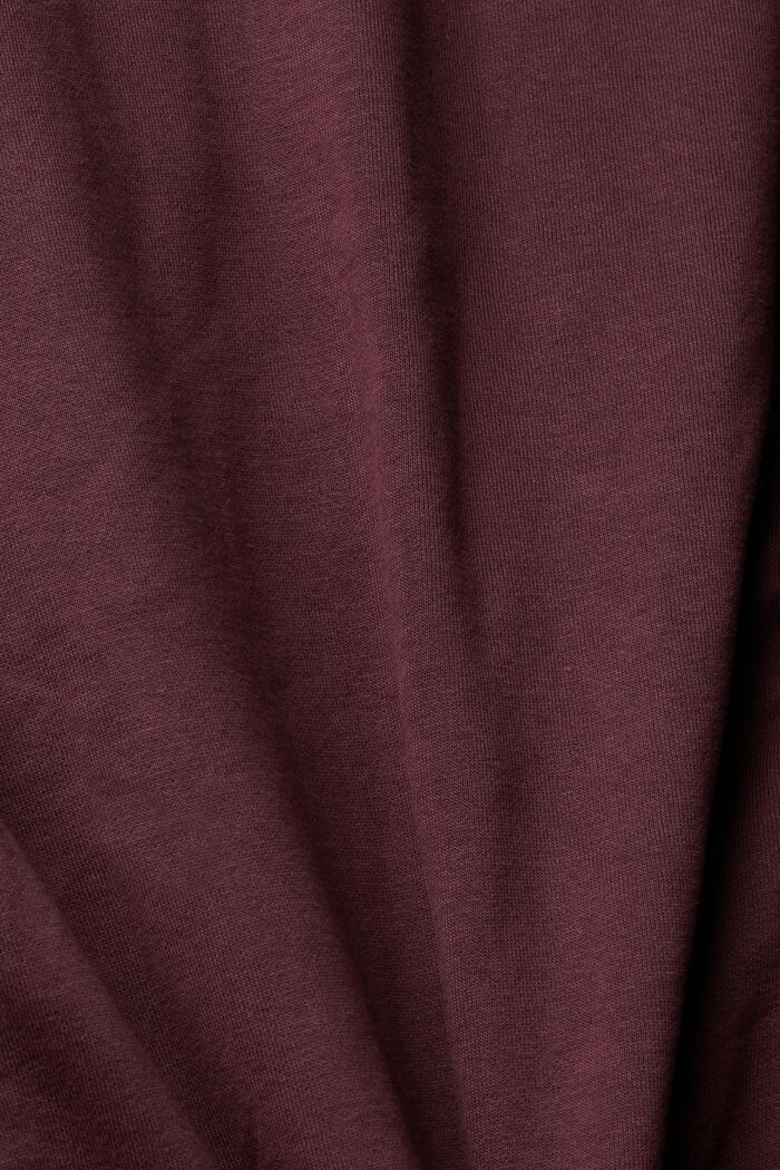 Sweat à capuche zippé en mélange de matières, BORDEAUX RED, detail image number 5
