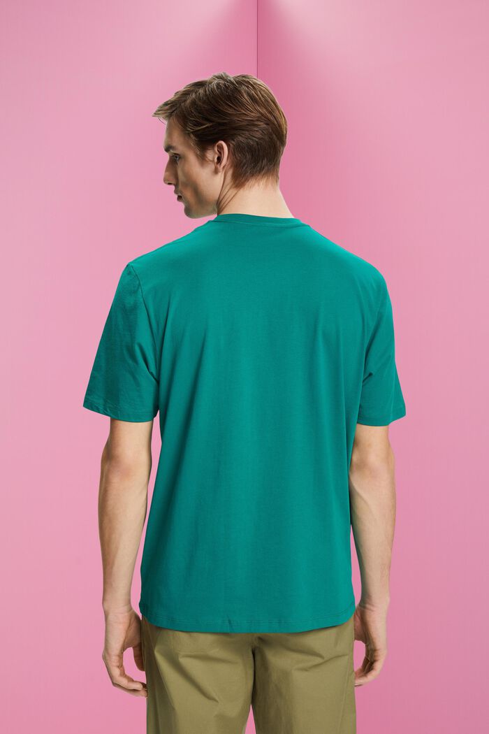 T-shirt de coupe Relaxed Fit à imprimé logo, EMERALD GREEN, detail image number 3