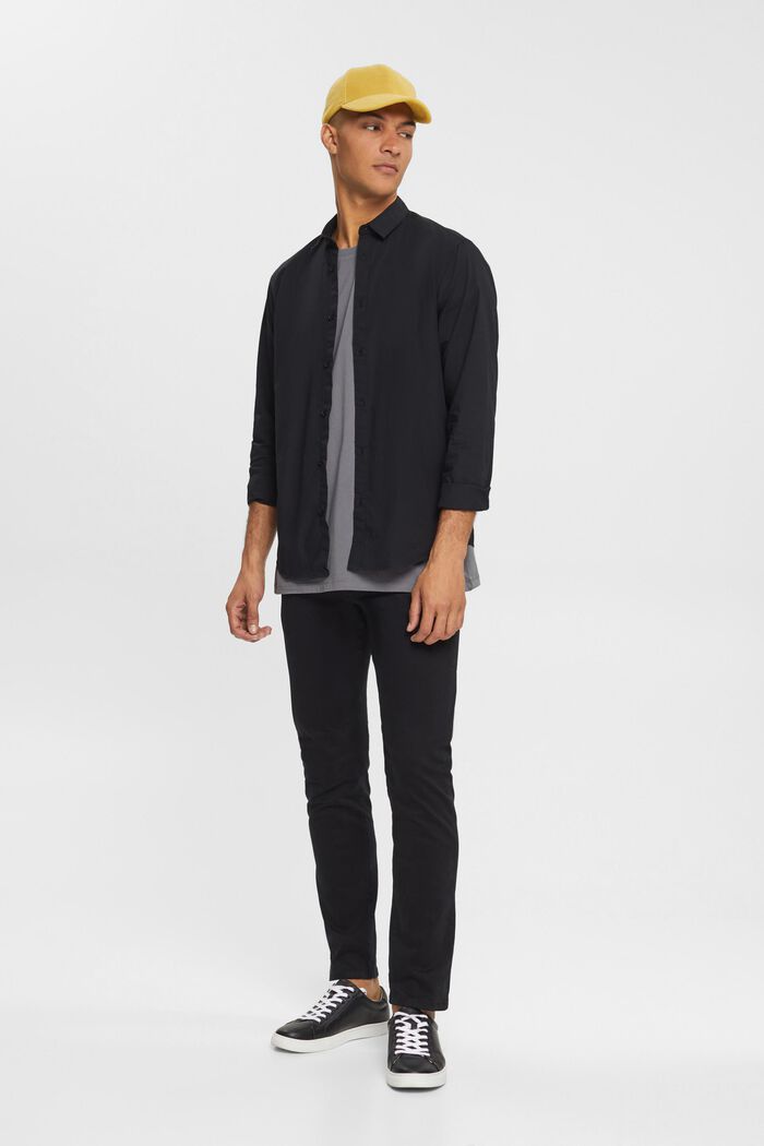 T-shirt Slim Fit en coton durable, BLACK, detail image number 0