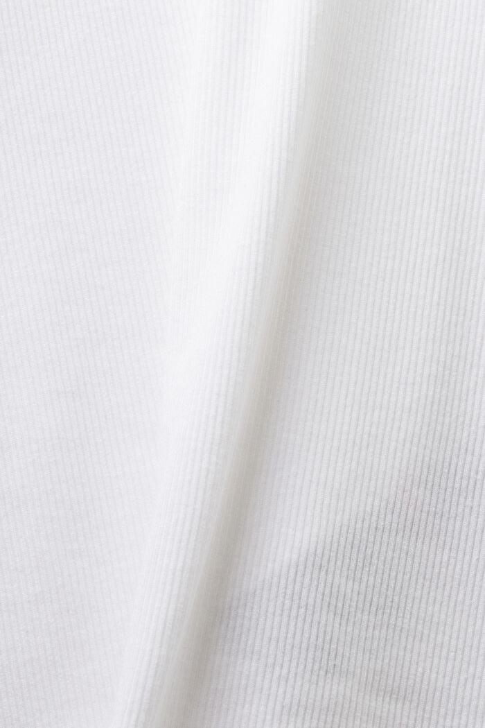 Haut en jersey de maille côtelée et dentelle, WHITE, detail image number 5