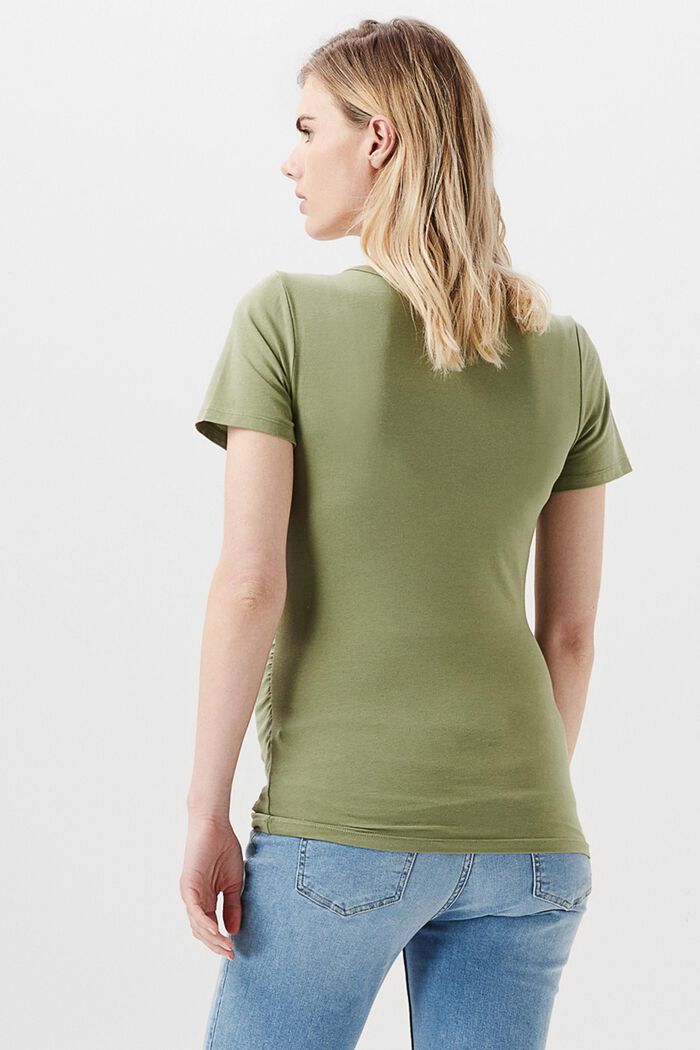 T-shirt orné d´un imprimé, coton biologique, REAL OLIVE, detail image number 1