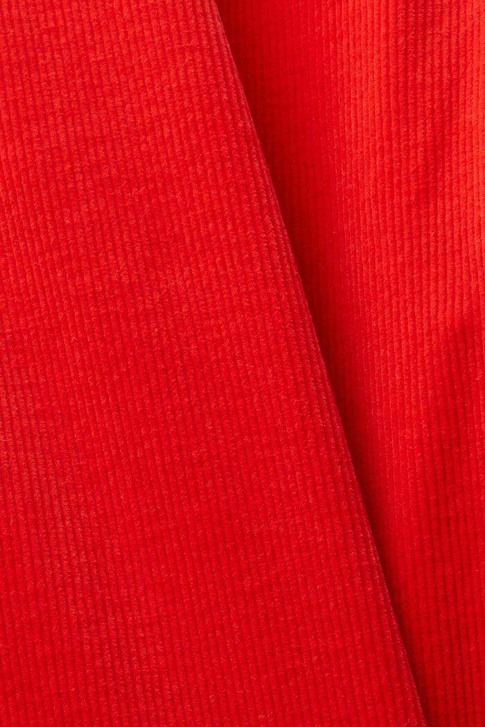 Pantalon en velours côtelé coupe Straight Fit taille haute, RED, detail image number 6