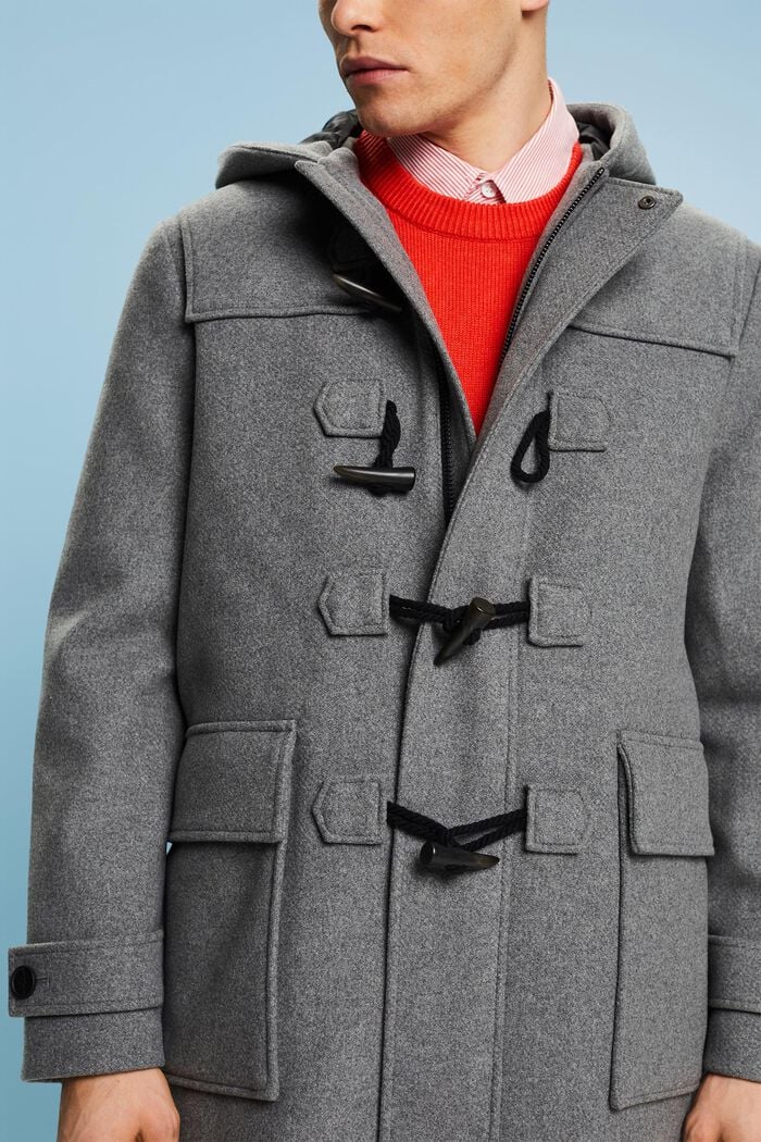Duffle-coat en laine mélangée, MEDIUM GREY, detail image number 2