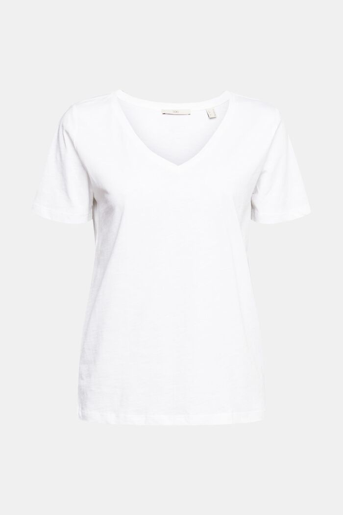 T-shirt à encolure en V, WHITE, detail image number 2