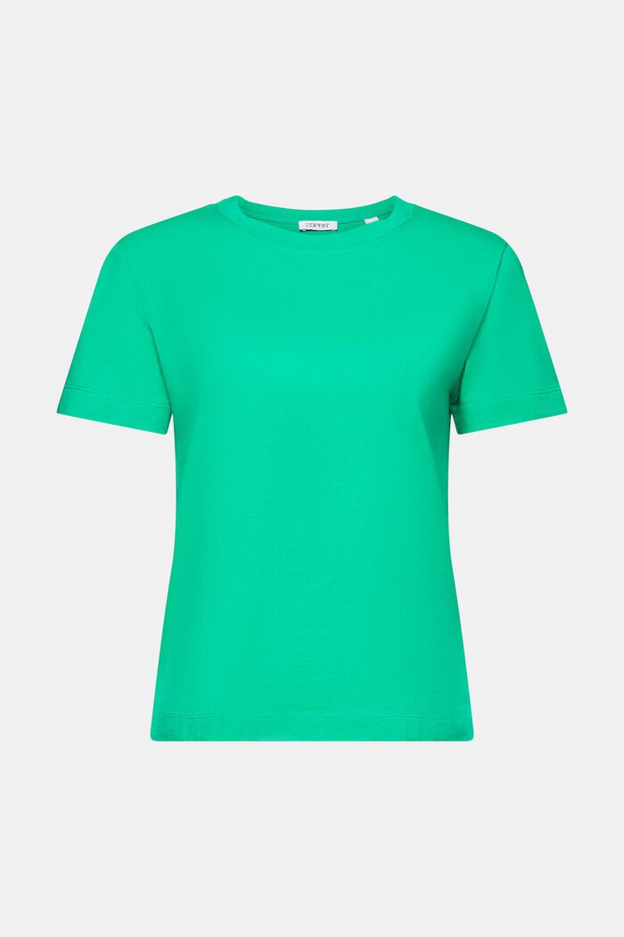 T-shirt à encolure ronde en coton, GREEN, detail image number 5