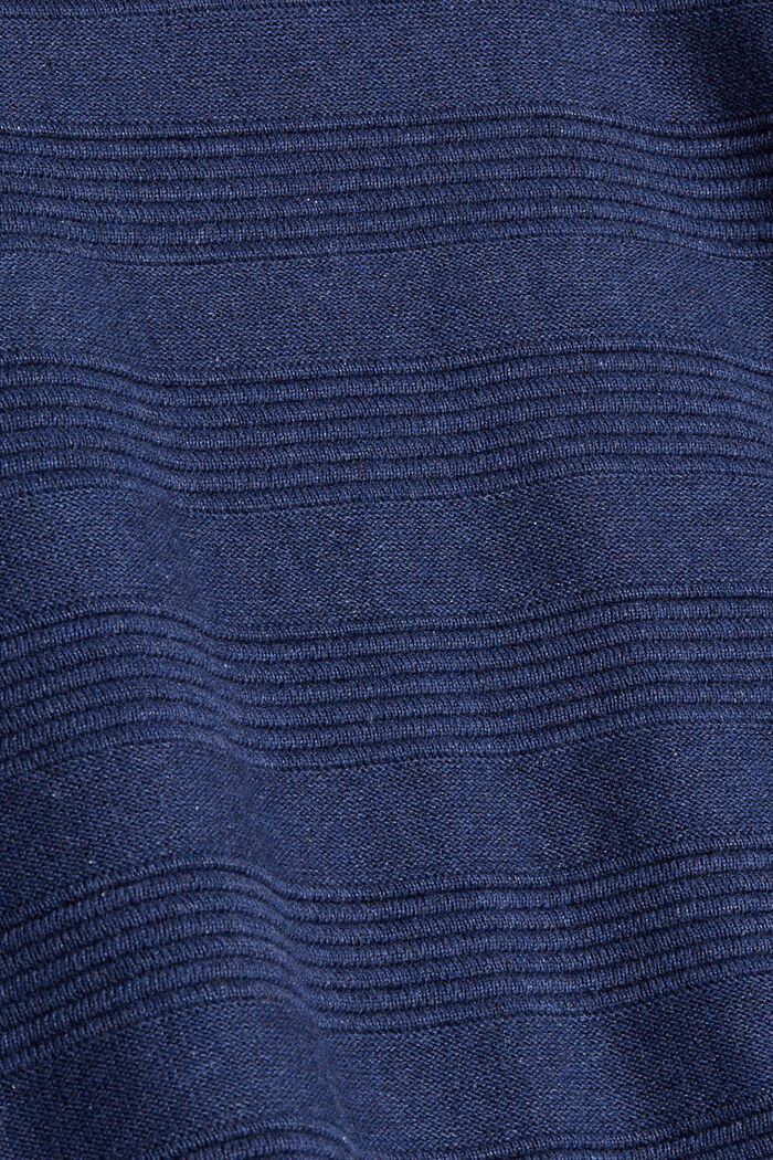 Pull-over à rayures en maille côtelée, coton biologique, DARK BLUE, detail image number 4