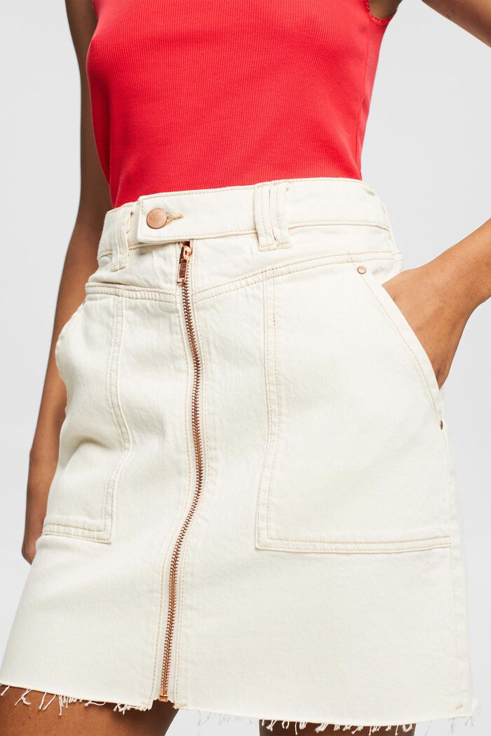 À teneur en TENCEL™ : la mini-jupe zippée, LIGHT BEIGE, detail image number 2
