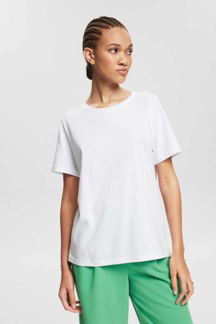 T-shirt basique, 100 % coton biologique, WHITE, detail image number 0