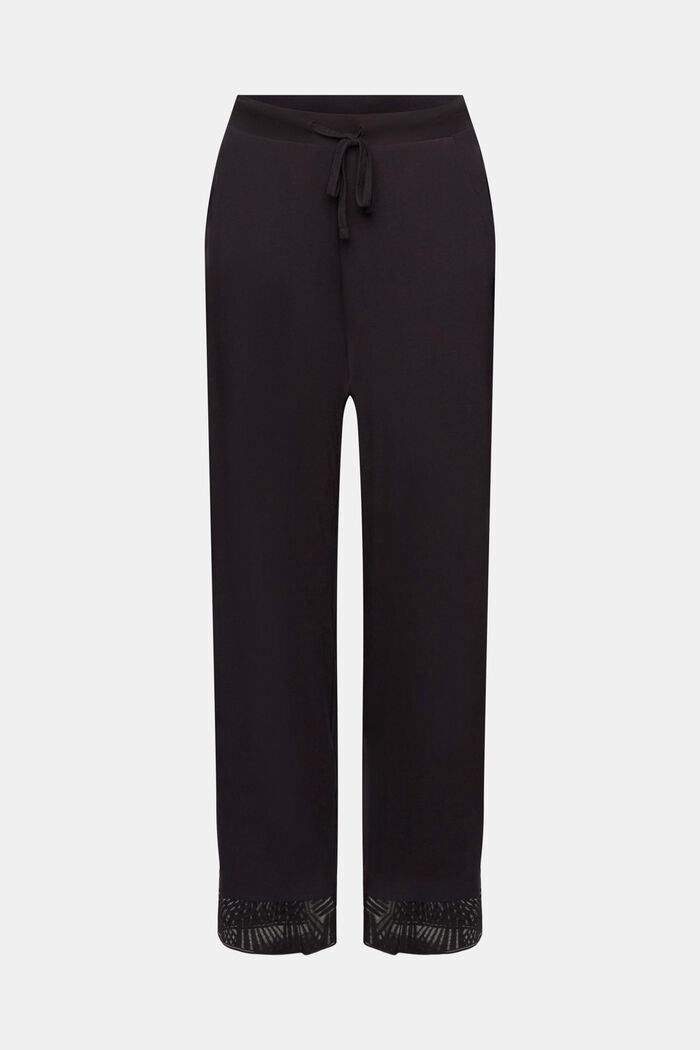 Pantalon de pyjama à dentelle, LENZING™ ECOVERO™, BLACK, detail image number 6