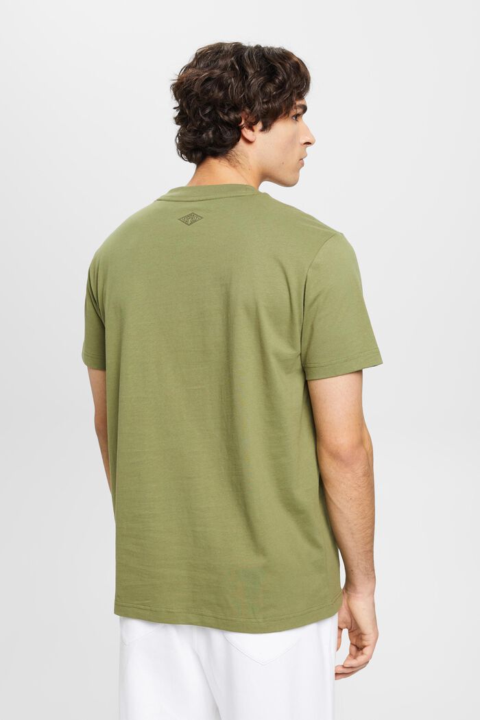T-shirt en coton à logo rétro imprimé, OLIVE, detail image number 3