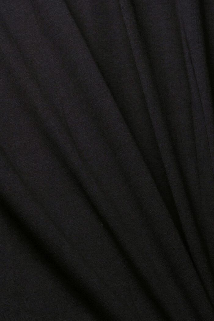 T-shirt à encolure en V en coton durable, BLACK, detail image number 5