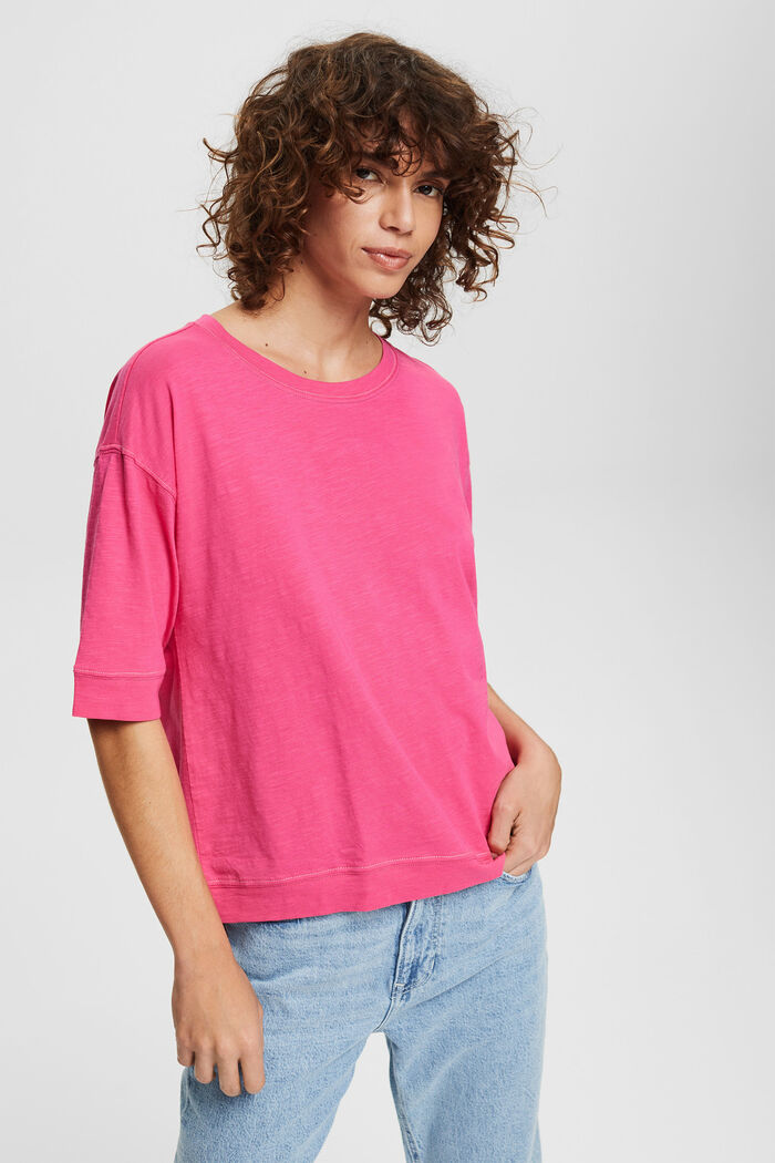 T-shirt oversize à manches 3/4, PINK FUCHSIA, detail image number 0