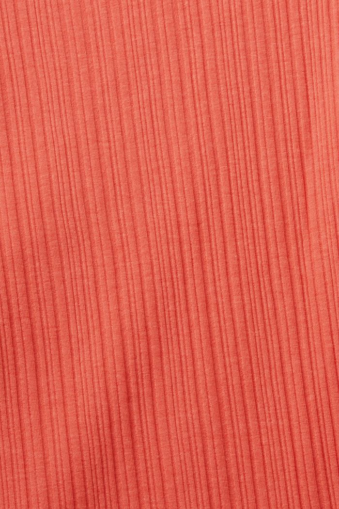 T-shirt côtelé à manches longues, CORAL RED, detail image number 5