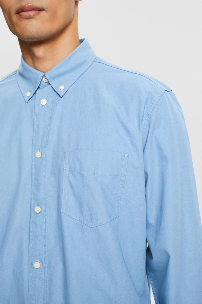 Chemise à col boutonné en popeline, 100 % coton, LIGHT BLUE, detail image number 2
