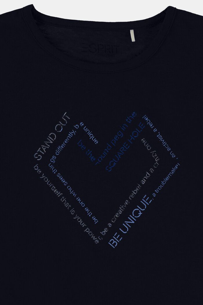 T-shirt à manches longues à imprimé artistique, NAVY, detail image number 2