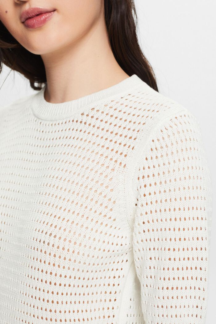 Pull-over à manches courtes en mesh, OFF WHITE, detail image number 3