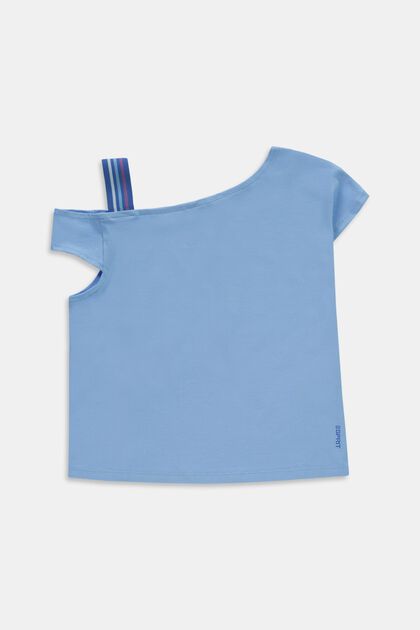 T-shirt à encolure asymétrique, BRIGHT BLUE, overview