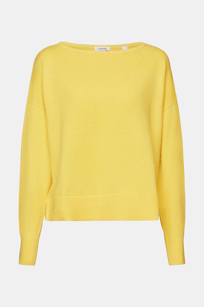 Pull-over en coton et lin, SUNFLOWER YELLOW, detail image number 5