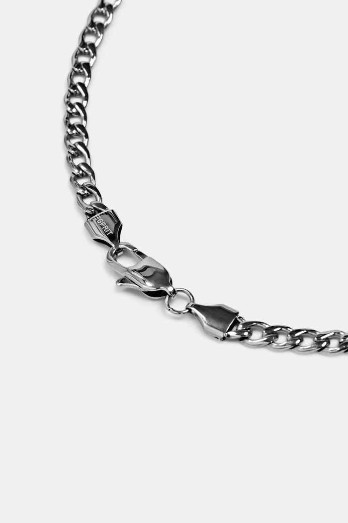 Collier à chaîne en métal brillant, SILVER, detail image number 1