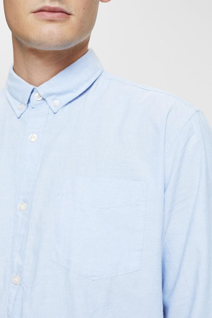 Chemise à col boutonné, 100 % coton, LIGHT BLUE, detail image number 2