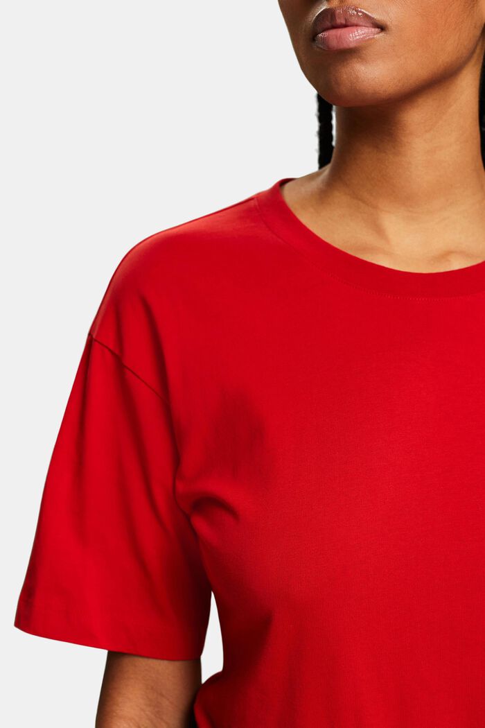T-shirt à col ras-du-cou cintré à la taille, DARK RED, detail image number 3