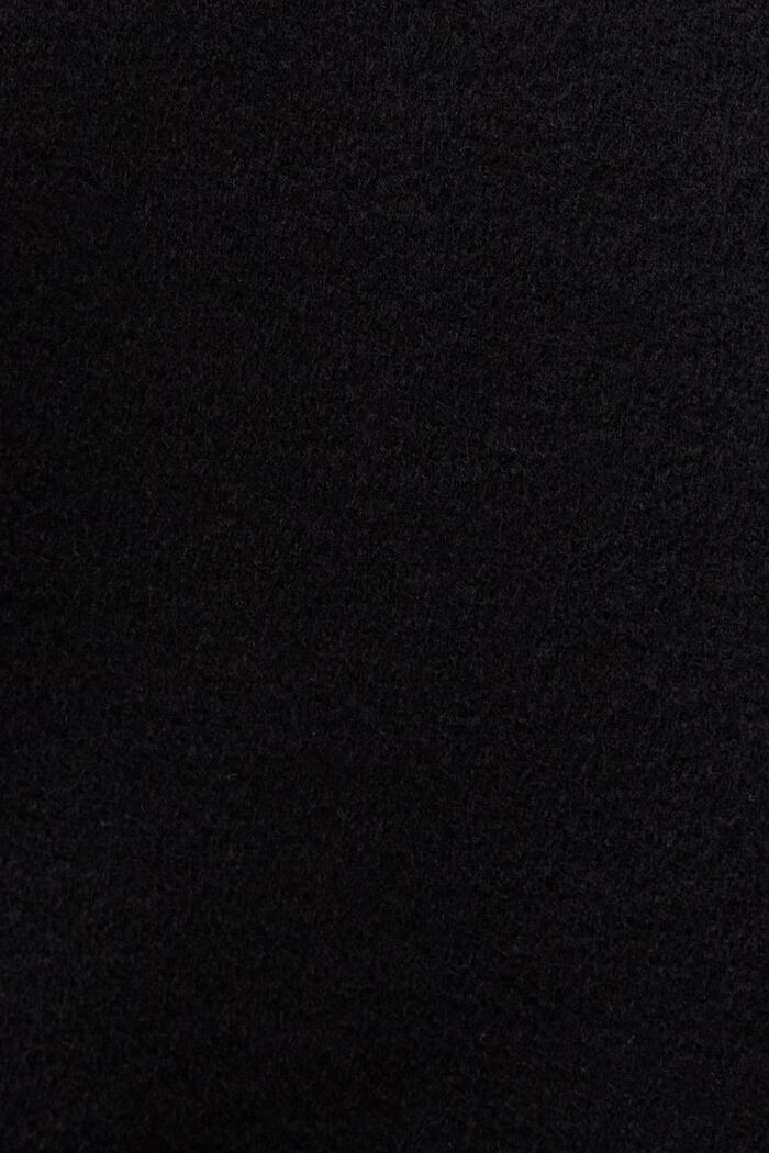 Modèle à boutonnage croisé en laine et cachemire, BLACK, detail image number 5