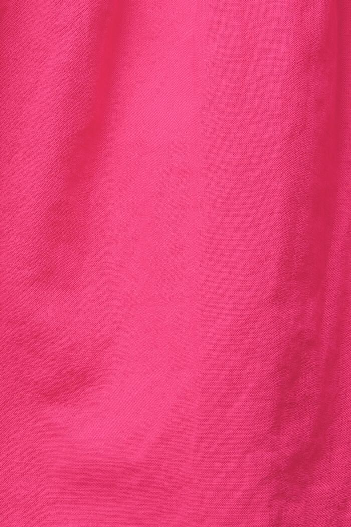Robe en lin mélangé dotée d’une patte de boutonnage, PINK FUCHSIA, detail image number 4