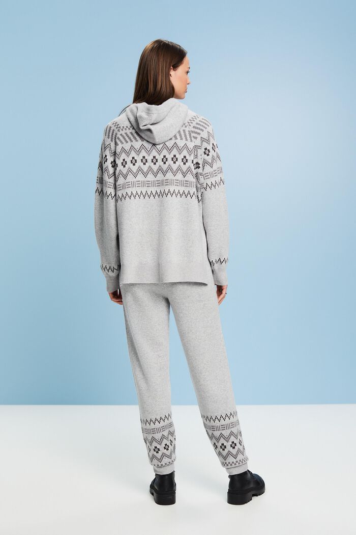 Pantalon à motif norvégien en mélange de laine et de cachemire, LIGHT GREY, detail image number 2