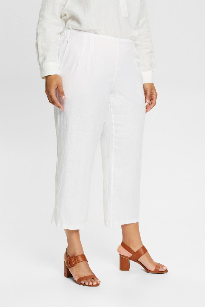 Jupe-culotte CURVY 100 % lin, WHITE, detail image number 0