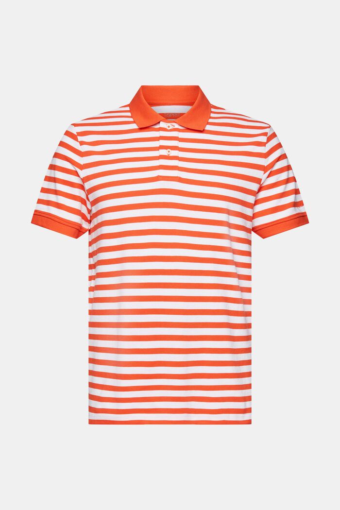 Polo rayé coupe Slim Fit, ORANGE RED, detail image number 6