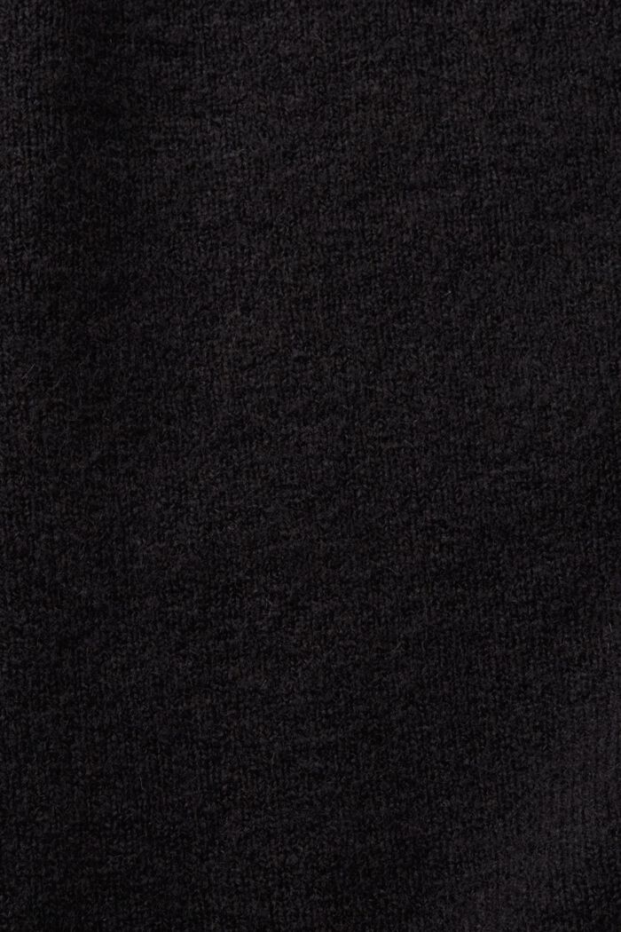 Cardigan à encolure en V boutonnée, en laine mélangée, BLACK, detail image number 5