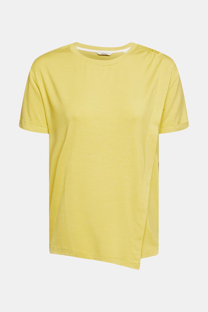 En TENCEL™ : T-shirt au look drapé, YELLOW, detail image number 5