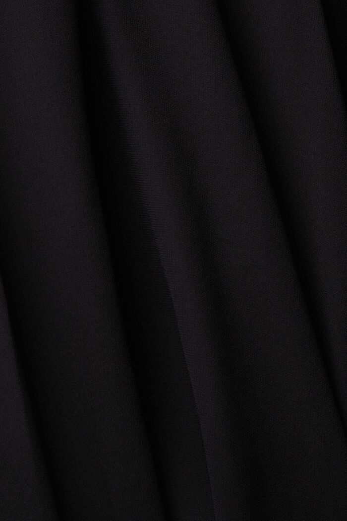 Robe longueur midi en mousseline ornée de détails en dentelle, BLACK, detail image number 4