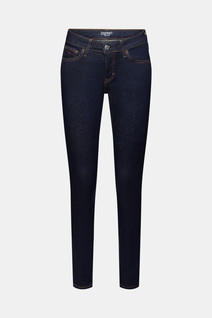 En matière recyclée : le jean Skinny à taille mi-haute, BLUE RINSE, detail image number 7