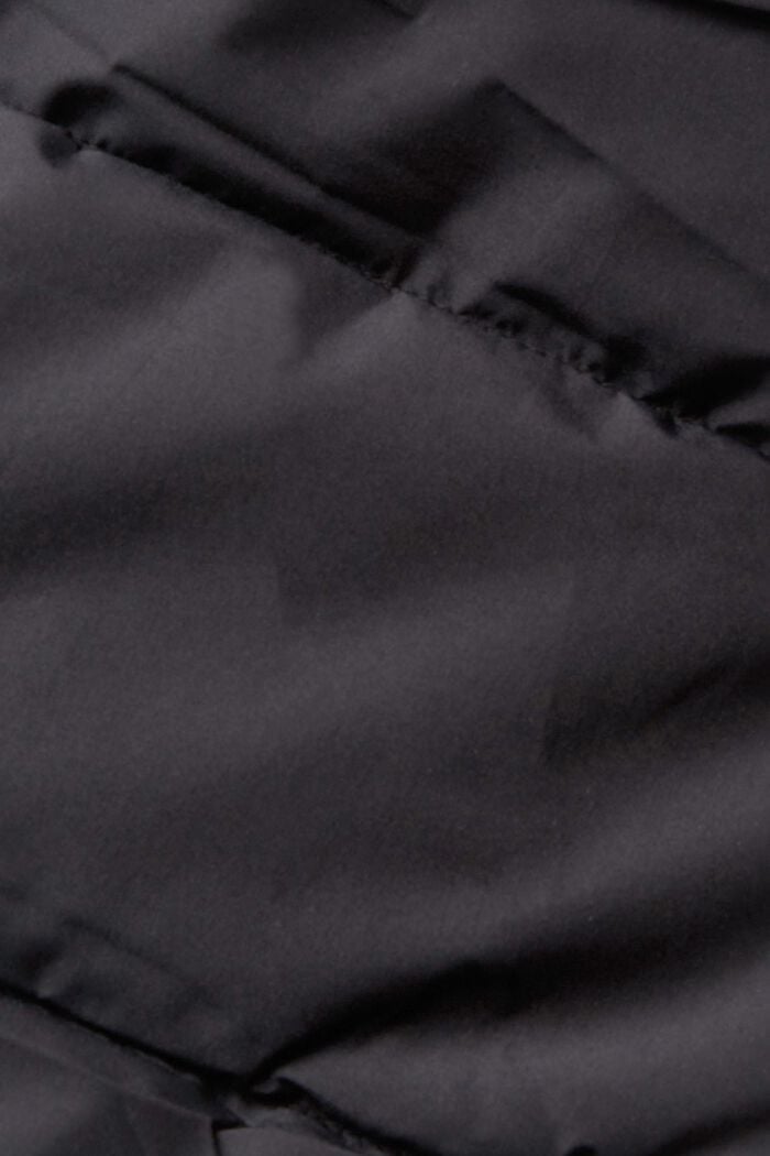 Manteau matelassé à détails en maille côtelée, BLACK, detail image number 4