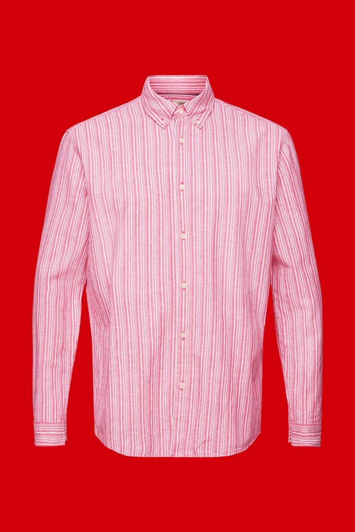 T-shirt rayé à teneur en lin, DARK PINK, detail image number 6