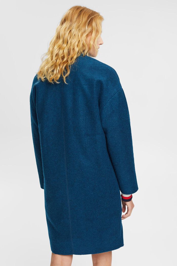 Manteau à teneur en laine, PETROL BLUE, detail image number 3